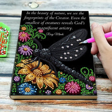 Load image into Gallery viewer, DIY Diamond Art Diary Book Journal Notebook 60Pages A5(Dragonfly English Letter)