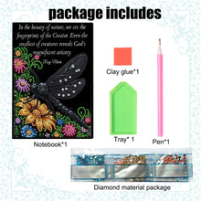 Load image into Gallery viewer, DIY Diamond Art Diary Book Journal Notebook 60Pages A5(Dragonfly English Letter)