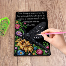 Load image into Gallery viewer, DIY Diamond Art Diary Book Journal Notebook 60Pages A5(Dragonfly English Letter)