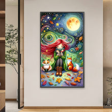 Load image into Gallery viewer, Diamond Painting - Full Round - Girl and squirrel (40*70CM)