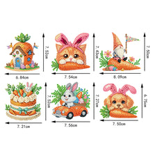 Load image into Gallery viewer, 6Pcs Easter Carrot Rabbit Diamond Painting Fridge Magnet for Adults Beginners