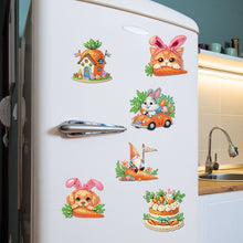 Load image into Gallery viewer, 6Pcs Easter Carrot Rabbit Diamond Painting Fridge Magnet for Adults Beginners