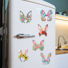 Load image into Gallery viewer, 6Pcs Easter Rabbit Ears Diamond Painting Fridge Magnet for Adults Beginners