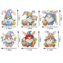 Load image into Gallery viewer, 6Pcs Easter Rabbit Gnome Diamond Painting Fridge Magnet for Adults Beginners