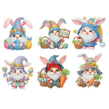 Load image into Gallery viewer, 6Pcs Easter Rabbit Gnome Diamond Painting Fridge Magnet for Adults Beginners