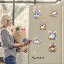 Load image into Gallery viewer, 6Pcs Easter Rabbit Gnome Diamond Painting Fridge Magnet for Adults Beginners