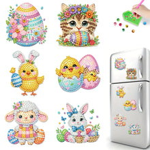 Load image into Gallery viewer, 6Pcs Easter Animal 5D DIY Diamond Painting Fridge Magnet for Adults Beginners