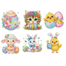 Load image into Gallery viewer, 6Pcs Easter Animal 5D DIY Diamond Painting Fridge Magnet for Adults Beginners