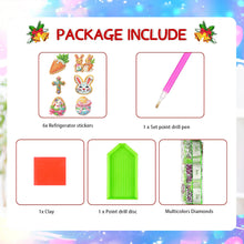 Load image into Gallery viewer, 6Pcs Happy Easter 5D DIY Diamond Painting Fridge Magnet for Adults Beginners
