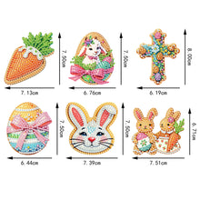 Load image into Gallery viewer, 6Pcs Happy Easter 5D DIY Diamond Painting Fridge Magnet for Adults Beginners