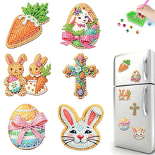 Load image into Gallery viewer, 6Pcs Happy Easter 5D DIY Diamond Painting Fridge Magnet for Adults Beginners