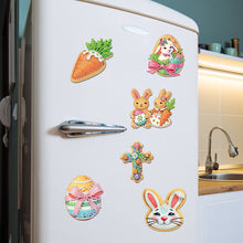 Load image into Gallery viewer, 6Pcs Happy Easter 5D DIY Diamond Painting Fridge Magnet for Adults Beginners