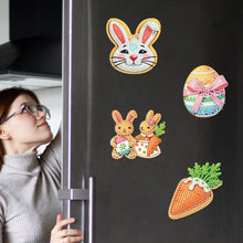 Load image into Gallery viewer, 6Pcs Happy Easter 5D DIY Diamond Painting Fridge Magnet for Adults Beginners