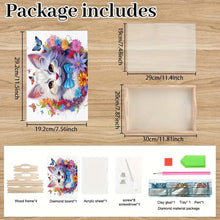 Load image into Gallery viewer, Wooden Cat 5D DIY Diamond Painting Tray Art Craft for Desk Coffee Table