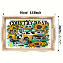 Load image into Gallery viewer, Wood Sunflower Car 5D Diamond Painting Tray Art Craft for Desk Coffee Table