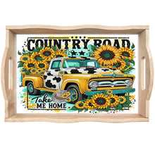 Load image into Gallery viewer, Wood Sunflower Car 5D Diamond Painting Tray Art Craft for Desk Coffee Table