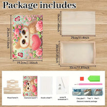 Load image into Gallery viewer, Wood Love Owl 5D Diamond Painting Tray Art Craft for Desk Coffee Table