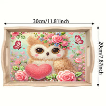 Load image into Gallery viewer, Wood Love Owl 5D Diamond Painting Tray Art Craft for Desk Coffee Table