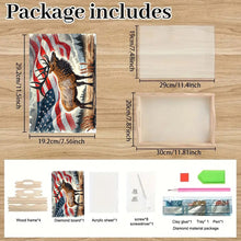 Load image into Gallery viewer, Wood Flag And Deer 5D Diamond Painting Tray Art Craft for Desk Coffee Table