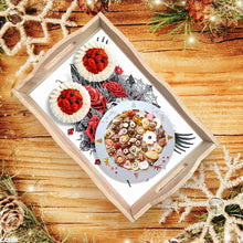 Load image into Gallery viewer, Wood Skull Red Rose 5D Diamond Painting Tray Art Craft for Desk Coffee Table