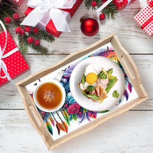 Load image into Gallery viewer, Wood Wolf Dream Catcher 5D Diamond Painting Tray Art Craft for Desk Coffee Table