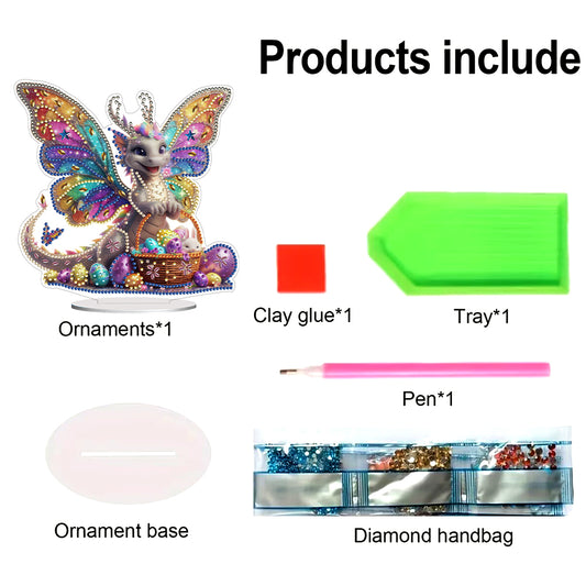 Easter Dinosaur Diamond Painting Desktop Ornaments for Bedroom Table Decor