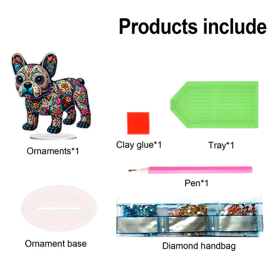 Dog Diamond Painting Desktop Ornament Rhinestones Decorations for Adults