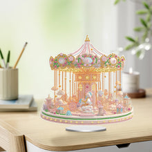 Load image into Gallery viewer, Acrylic Special Shape Aesthetic Carousel 5D DIY Diamond Art Tabletop Decorations