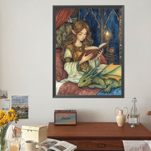 Load image into Gallery viewer, Diamond Painting - Full Round - Girl Reading (40*50CM)
