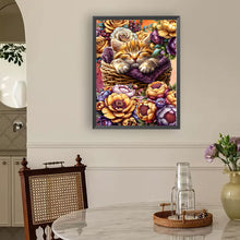 Load image into Gallery viewer, Diamond Painting - Full Round - Flower Cat (30*40CM)