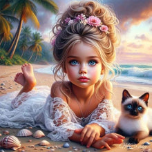 Load image into Gallery viewer, Diamond Painting - Full Round - Cute Girl (30*30CM)