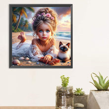 Load image into Gallery viewer, Diamond Painting - Full Round - Cute Girl (30*30CM)