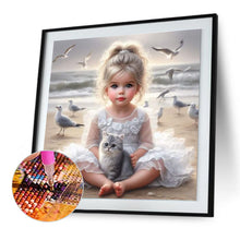 Load image into Gallery viewer, Diamond Painting - Full Round - Cute Girl (30*30CM)