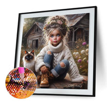 Load image into Gallery viewer, Diamond Painting - Full Round - Cute Girl (30*30CM)