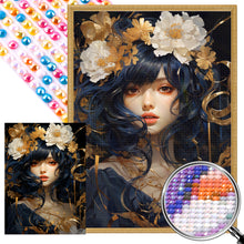 Load image into Gallery viewer, AB Diamond Painting - Full Round - Flower and brunette (40*55CM)