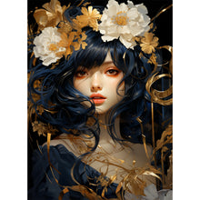 Load image into Gallery viewer, AB Diamond Painting - Full Round - Flower and brunette (40*55CM)