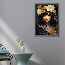 Load image into Gallery viewer, AB Diamond Painting - Full Round - Flower and brunette (40*55CM)