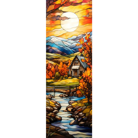 AB Diamond Painting - Full Round - Autumn scenery glass art (30*90CM)