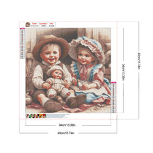 Load image into Gallery viewer, Diamond Painting - Full Round - Doll boy and girl (40*40CM)