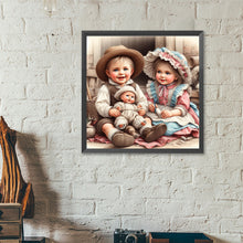 Load image into Gallery viewer, Diamond Painting - Full Round - Doll boy and girl (40*40CM)