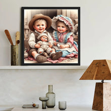 Load image into Gallery viewer, Diamond Painting - Full Round - Doll boy and girl (40*40CM)