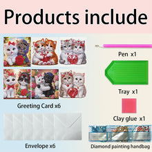 Load image into Gallery viewer, 6Pcs Valentines Day Angel DIY Diamond Painting Card Rhinestone Painting Card Kit
