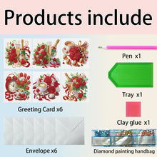 Load image into Gallery viewer, 6Pcs Valentines Day Angel DIY Diamond Painting Card Rhinestone Painting Card Kit