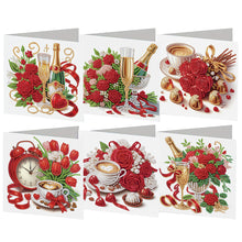 Load image into Gallery viewer, 6Pcs Valentines Day Angel DIY Diamond Painting Card Rhinestone Painting Card Kit
