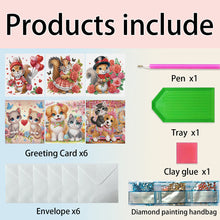 Load image into Gallery viewer, 6Pcs Valentines Day Angel DIY Diamond Painting Card Rhinestone Painting Card Kit