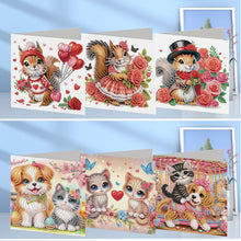 Load image into Gallery viewer, 6Pcs Valentines Day Angel DIY Diamond Painting Card Rhinestone Painting Card Kit