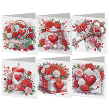 Load image into Gallery viewer, 6Pcs Valentines Day Angel DIY Diamond Painting Card Rhinestone Painting Card Kit