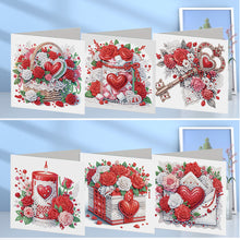 Load image into Gallery viewer, 6Pcs Valentines Day Angel DIY Diamond Painting Card Rhinestone Painting Card Kit