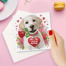 Load image into Gallery viewer, 6Pcs Valentines Day Angel DIY Diamond Painting Card Rhinestone Painting Card Kit