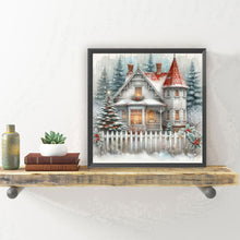 Load image into Gallery viewer, Diamond Painting - Full Round - Winter white and red house (30*30CM)